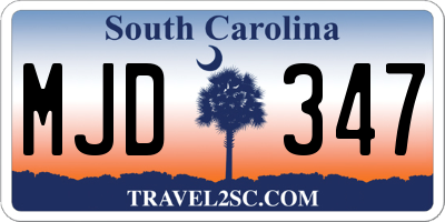 SC license plate MJD347