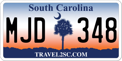 SC license plate MJD348