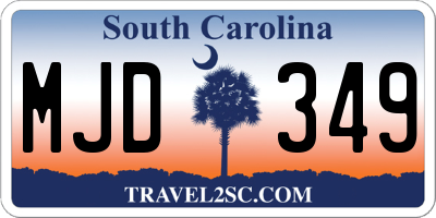 SC license plate MJD349