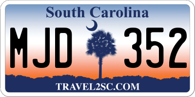 SC license plate MJD352