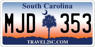 SC license plate MJD353