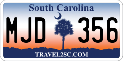 SC license plate MJD356