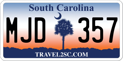 SC license plate MJD357