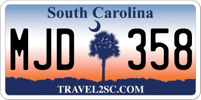 SC license plate MJD358