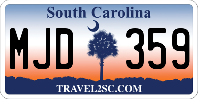 SC license plate MJD359