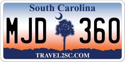 SC license plate MJD360
