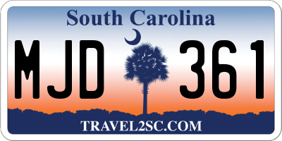SC license plate MJD361