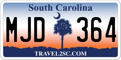 SC license plate MJD364