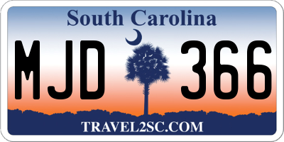 SC license plate MJD366