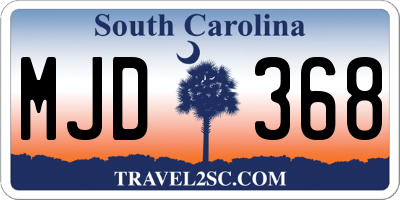SC license plate MJD368