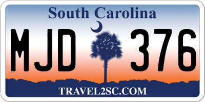 SC license plate MJD376