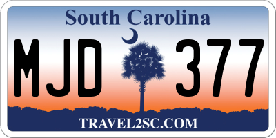 SC license plate MJD377