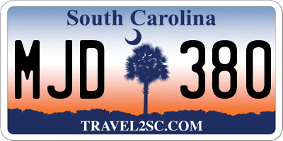 SC license plate MJD380