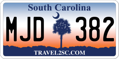 SC license plate MJD382