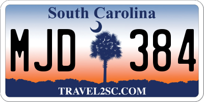 SC license plate MJD384