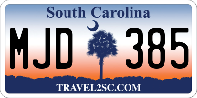 SC license plate MJD385