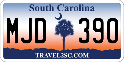 SC license plate MJD390