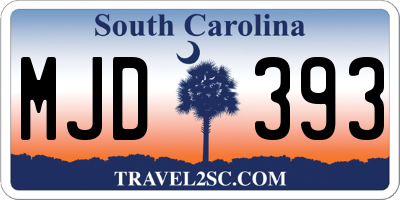SC license plate MJD393