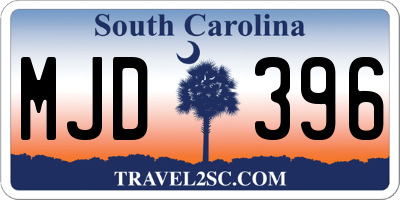SC license plate MJD396