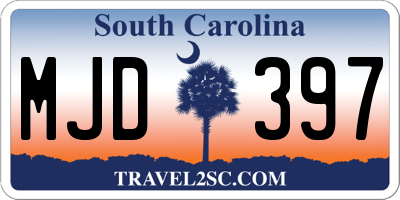 SC license plate MJD397