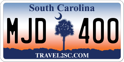 SC license plate MJD400