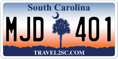 SC license plate MJD401