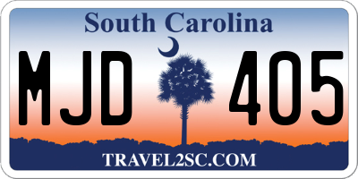 SC license plate MJD405