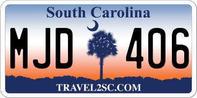 SC license plate MJD406