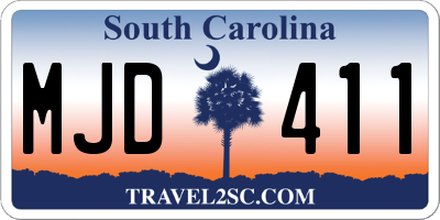 SC license plate MJD411