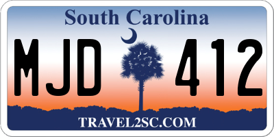 SC license plate MJD412
