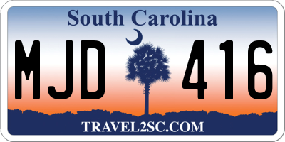 SC license plate MJD416