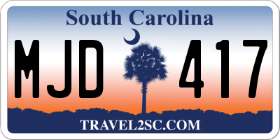 SC license plate MJD417