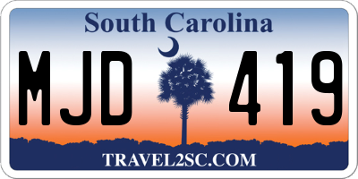 SC license plate MJD419