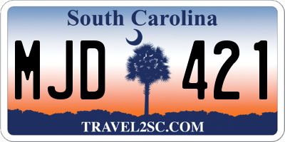 SC license plate MJD421