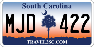SC license plate MJD422
