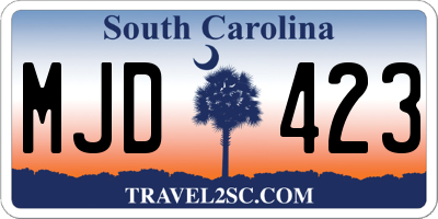 SC license plate MJD423