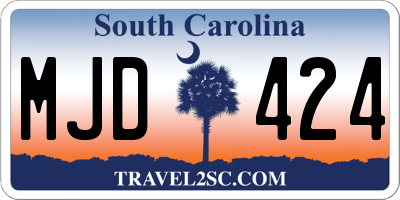 SC license plate MJD424