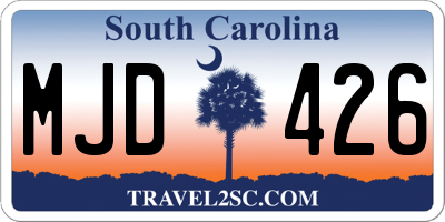 SC license plate MJD426