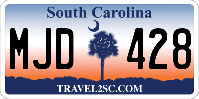 SC license plate MJD428