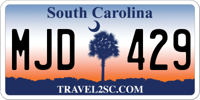 SC license plate MJD429