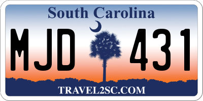 SC license plate MJD431