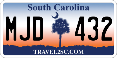 SC license plate MJD432