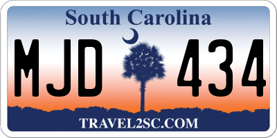 SC license plate MJD434
