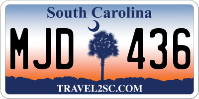 SC license plate MJD436