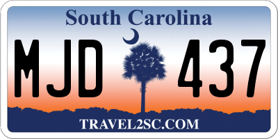 SC license plate MJD437