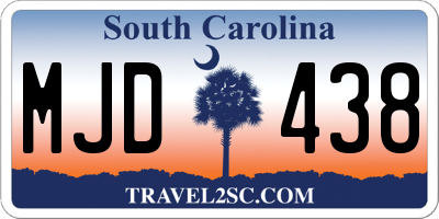 SC license plate MJD438