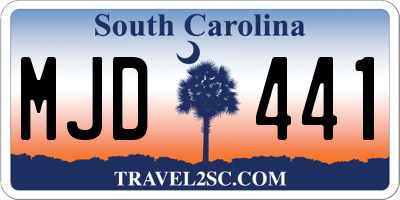SC license plate MJD441