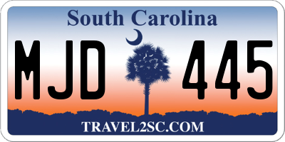 SC license plate MJD445