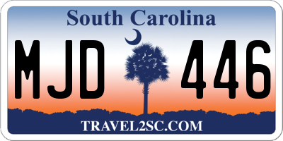 SC license plate MJD446