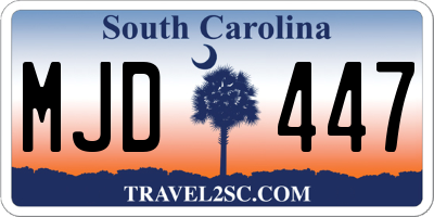 SC license plate MJD447